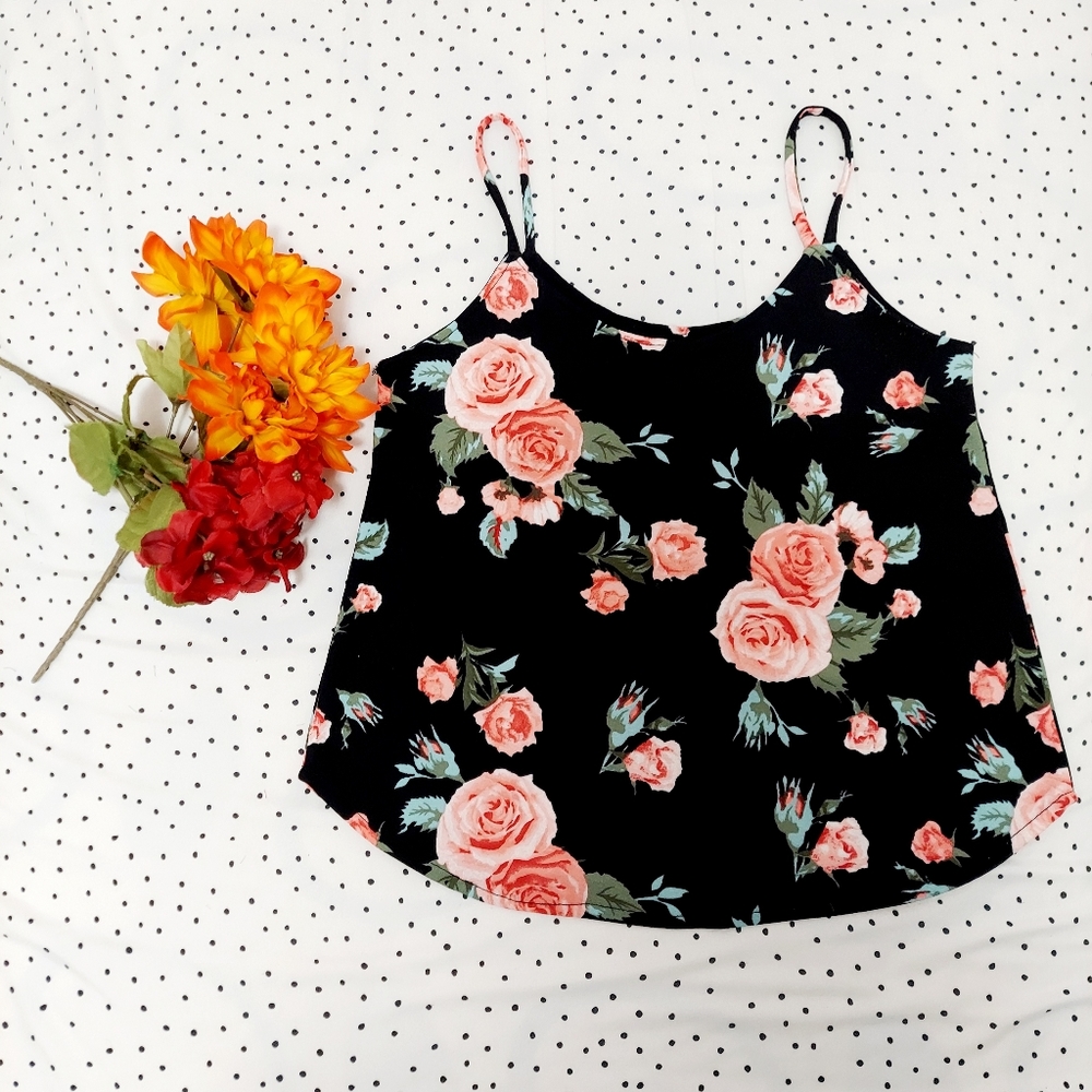 Spaghetti Strap Tank Top | Floral Print